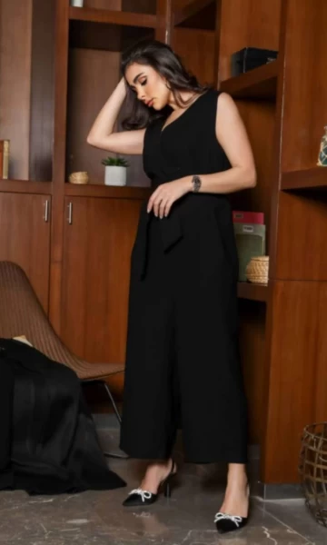 Black Crepe Jumpsuit IB1019